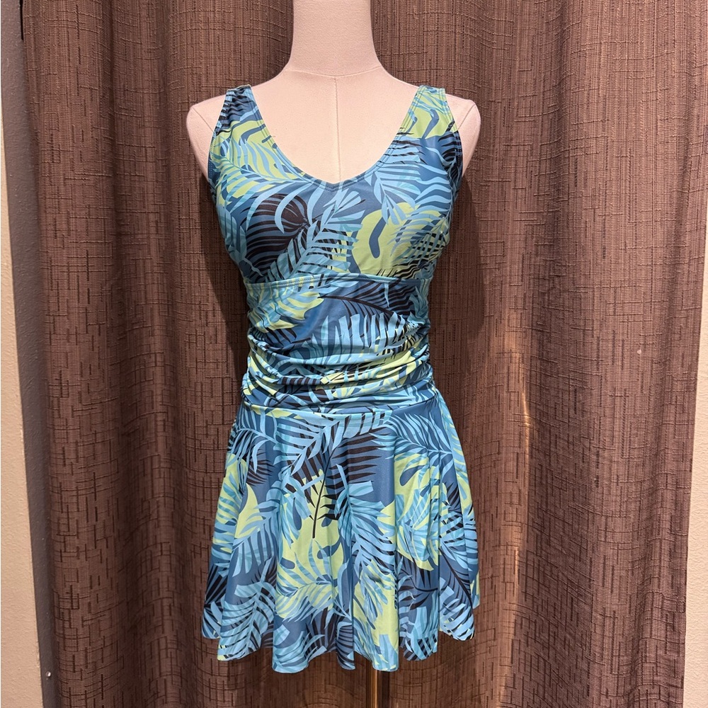 Yonique Modest One-Piece Swimsuit with Tummy Control - Sz S